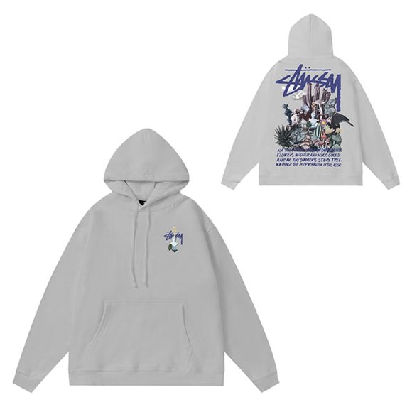 Stussy Psychedelic Hoodie In Gray - Picture 1 of 1